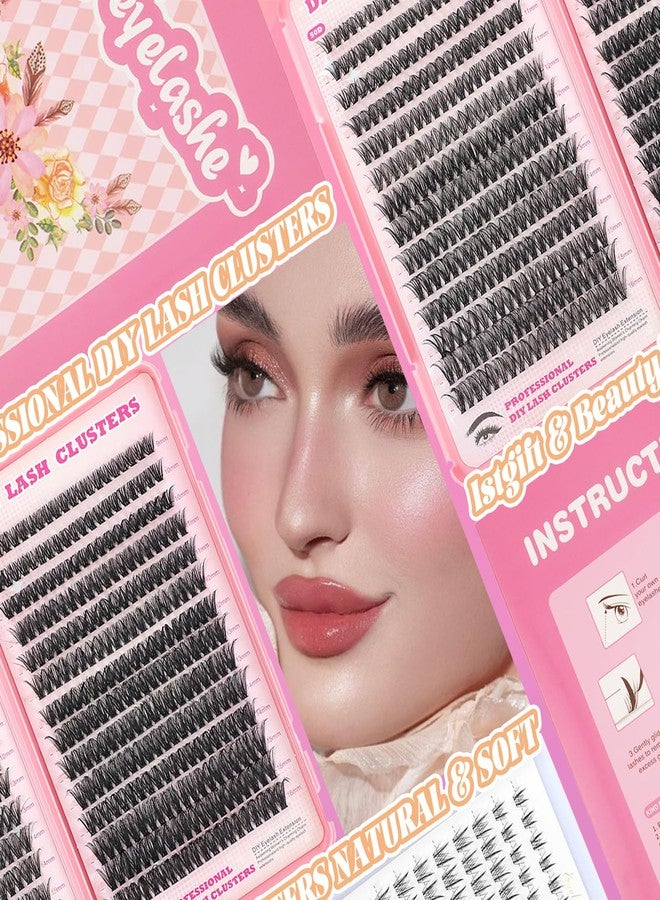 ISTGIFT Lash Clusters Kit, 560 Pcs Eyelashes Clusters Kit 9-16mm Individual Lash Extension Kit D Curl Fluffy Wispy False Eyelashes (50D+60D New, Lash Clusters Kit) - Image 5